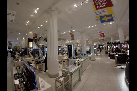 Selfridges beauty department is housed in a large room